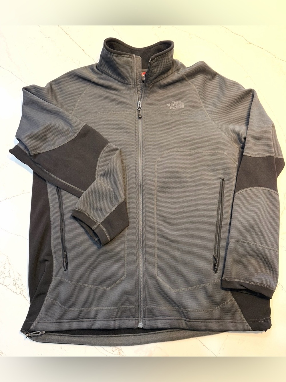 The North Face full-zip grid fleece jacket (Grey)